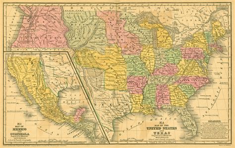 Old map of the United States of America